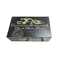 Tuscan Italian Wine Label Classic Wood Carrying Box Mediterranean Home Decor
