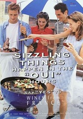 1995 WINES from France SIZZLING Things Happen in the « OUI » Hours PRINT AD