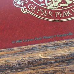 Geyser Peak Winery Wine Mirror Gold Foil Sign 27 x 21&Prime; Bar Pub Decor Vintage 80s