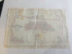 Vintage Paper Placemat Country Red Barn Riddle Collectible 13X9&Prime;