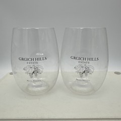 2 GRGICH HILLS Estate Plastic Poolside Wine Tasting Glasses NAPA Vineyard