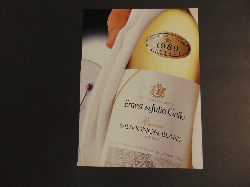 1992 Ernest & Julio Gallo Sauvignon Blanc Reserve 1989 vintage art print ad