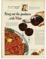 1946 California Wine Advisory Board Ad steak with burgundy wine sauce recipe
