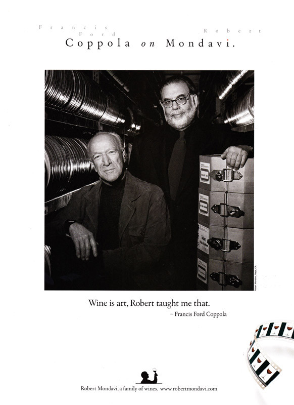 Francis Ford Coppola 1-pg clipping 2000 ad for Robert Mondavi wines