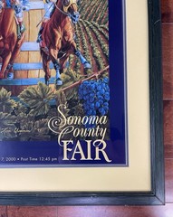 Vintage 2000 Sonoma County Fair “Wine Country Racing” Poster Horse Track Framed