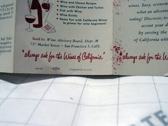 OLD 1956 CALIFORNIA WINES ad brochure California WAB Wine Advisory Board SF CA