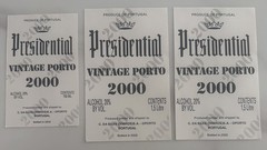 3 Labels – Vintage Porto 2000 Presidential Port Portugal