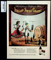 1947 Italian Swiss Colony California Wines Cellar Puppets Vintage Print Ad 29734