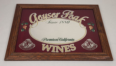 Geyser Peak Winery Wine Mirror Gold Foil Sign 27 x 21&Prime; Bar Pub Decor Vintage 80s