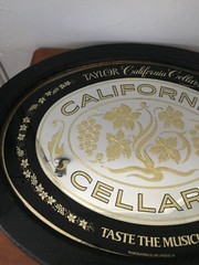 Vintage TAYLOR CALIFORNIA CELLARS Wine Framed Mirror Advertising Print Hanging