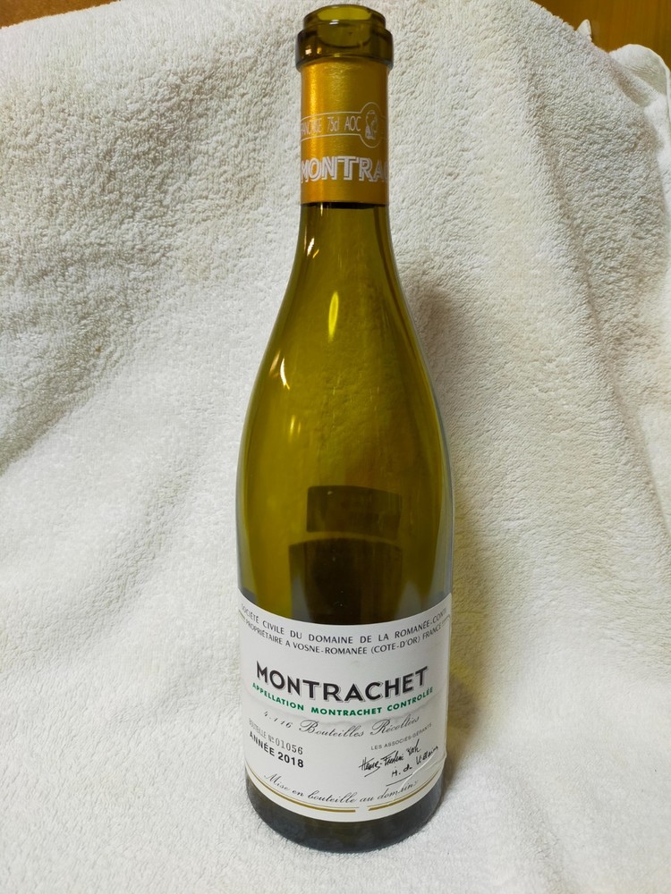 DRC ROMANEE CONTI Montrachet 2018 Glass Bottle (empty) Japan back Label chip
