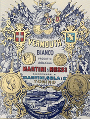 VTG Martini & Rossi Vermouth Bianco White Italian Torino Wine Bottle Label