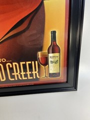 2 Redwood Creek Pinot Noir Wine Advertising Poster Art Framed Canoe Moose 21×27