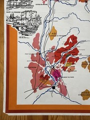 Vintage Cotes Du Rhône 1970s Travel Poster Wine Region Of France Map By Pouiteau