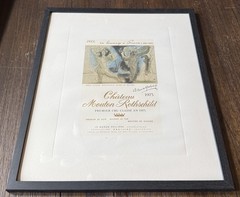 Picasso Framed Château Mouton Rothschild Original Label 1973 Highly Collectible