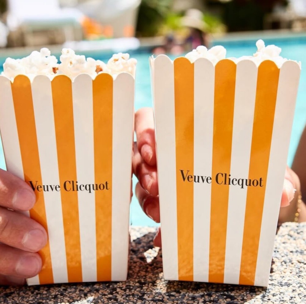 Veuve Clicquot Champagne Popcorn Boxes / Snack Containers – set of 4 – New