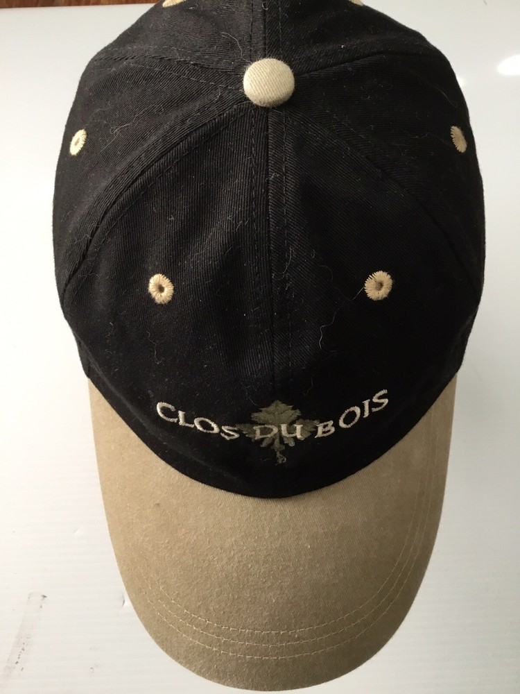Clos Du Bois Wine Baseball Cap Black / Beige Ouray Hook & Snap Adjustable