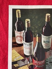Vintage 1968 Taylor Wine Print Ad Red Dinner Wine Advertisement