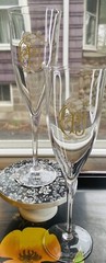 Art Nouveau Perrier Jouet Epoch PJ Champagne Flute France Tan Barware Floral-2