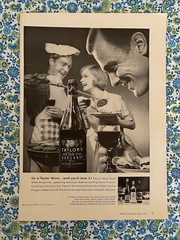 Vintage 1969 Taylor’s New York State Wine Print Ad Burgundy