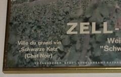 VINTAGE 1984 GERMAN WEINFEST/WINE FESTIVAL FRAMED POSTER~SCHWARZE KATZ/BLACK CAT