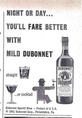 Dubonnet Apertif Wine Philadelphia Advertisement 1950s Vintage Print Ad