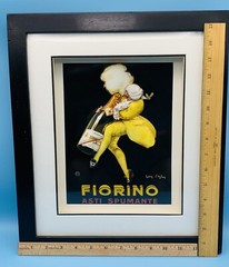 Vintage Fiorino Asti Spumante Jean d&rsquo;Ylen Art Deco 3D Advertising Print Framed.