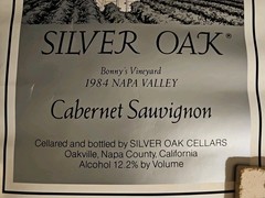 Silver Oak 1984 Napa Valley Cabernet Sauvignon Bonny&rsquo;s Vineyard Poster NOS 24×18