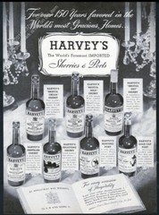 1952 Harvey&rsquo;s Bristol Cream Milk Sherry Port 7 varieties bottle photo print ad