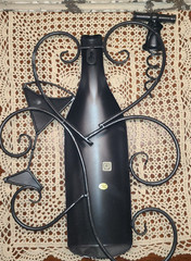 Vintage 3D Wine Kitchen Wall Art Bar Decor Wine Bottle Glass and Corkscrew