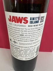 JAWS Amity Island Red & White Wine Bottles (2) – Empty 750ml – 50th Anniversary