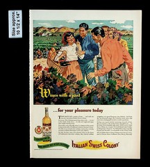 1944 Italian Swiss Colony California Sauterne Vines Wine Vintage Print Ad 35559
