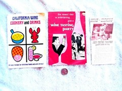3 booklets California Wine c.1966, 1967 Wine Cooking & Wine Tasting