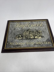 Vintage 1986 Inglenook Winery Wooden Framed Smoked Mirror Bar Sign 19”X15”