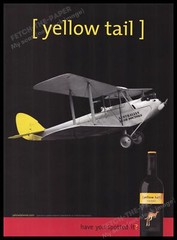 Yellow Tail 2000s Print Advertisement Ad 2005 Biplane Airplane