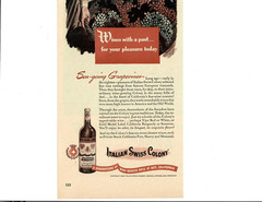 1944 Italian Swiss Colony Vintage Print Ad Wine Making Asti California Grapes