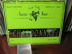 HERITAGE WINERY CHARDONNARY GLASS MIRROR SIGN 1974 8 »x11 » VERY NICE !!