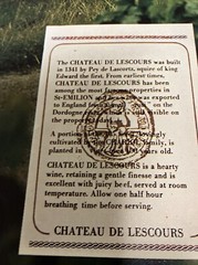 Vintage Original French Winery Wine Poster Chateau De Lescours 1970 28×20