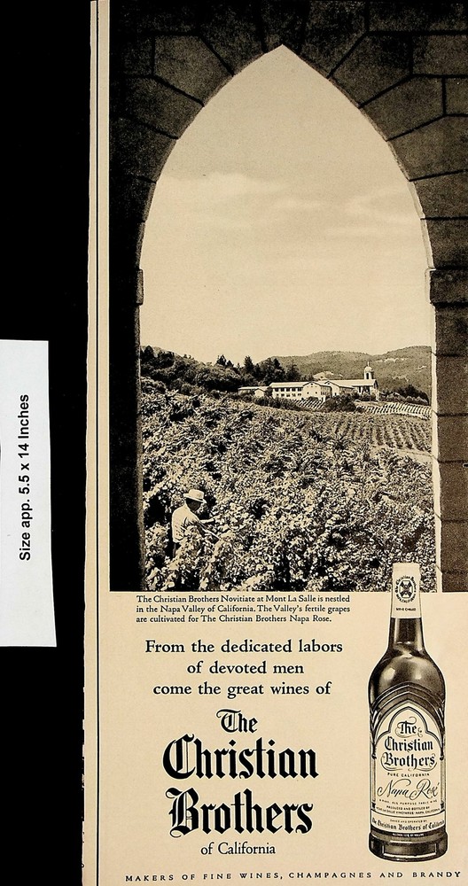 1958 Christian Brothers of California Napa Rose Wine Vintage Print Ad 4845
