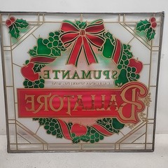 RARE Christmas Holiday Ballatore Spumante California Sparkling Wine Glass Sign