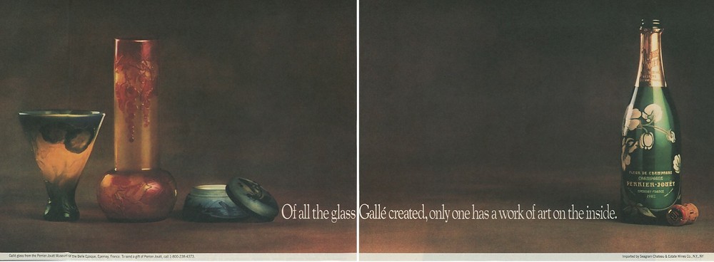 PERRIER-JOUET CHAMPAGNE AD #13 RARE 1986 OUT OF PRINT VINTAGE 2X HALF PAGE