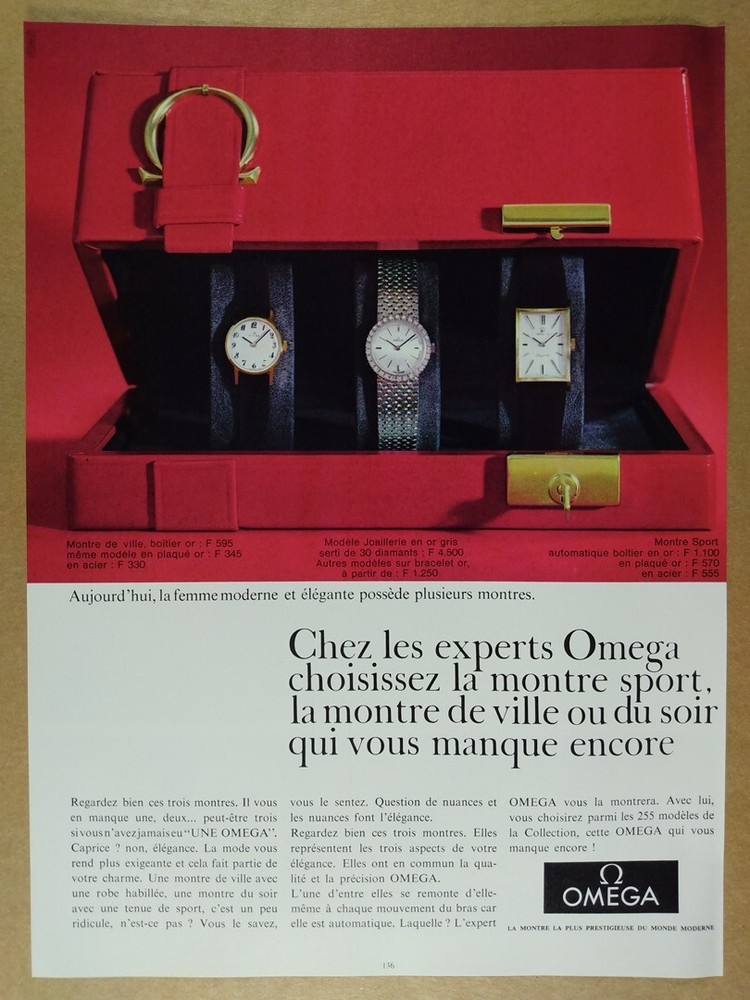 1967 Omega Watches French vintage print Ad
