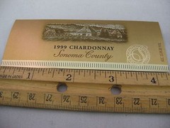 Chateau Souverain 1999 Sonoma County Chardonnay Wine Label Unused Gold Foil