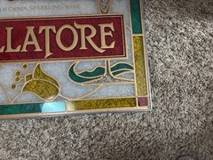 VINTAGE 1980’S SPUMANTE BALLATORE WINE STAINED GLASS SIGN 18.5” X 17”