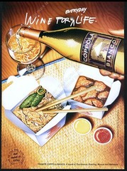 2001 Francis Coppola wine bianco California white bottle art vintage print ad