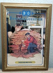 Vintage Barton & Guestier French Fine Wine Bar Mirror Advertisement