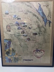 VTG 1983 Map NAPA Valley Wineries Oceana Maps Northern California 20”x16” FRAMED