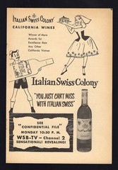 1955 PRINT AD~ITALIAN SWISS COLONY CALIFORNIA WINES Award Winning Vintner