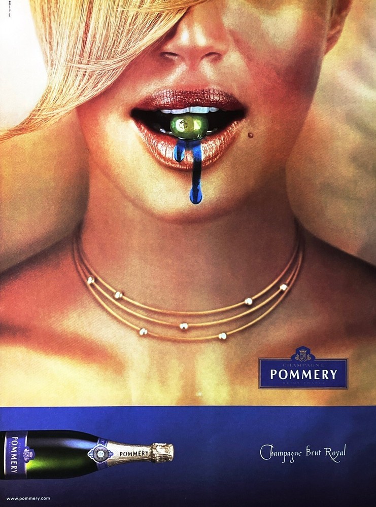 SPARKLING WINE POMMERY Genuine Vintage Print Advertisement Brut Sexy Champagne