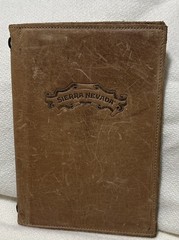 Vtg Leather Bound Sierra Nevada Food Drink Menu Mancave Art Deco Mills River NC
